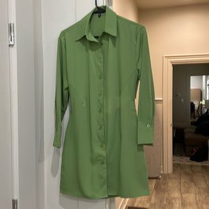 Green Collared Mini Dress